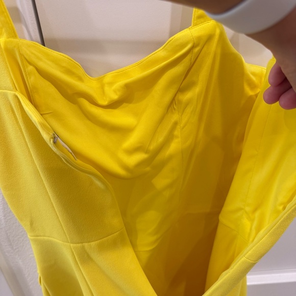 Sz 2 SAGE COLLECTIVE Yellow Ruffle Hem Dress Square Neck - Picture 9 of 9